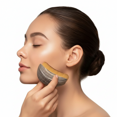 2PCS Lymphatic Contour, Face Brush, Manual Lymphatic Drainage Massager, Natural Makeup Brushes with Durable Soft Bristles, Hypoallergenic Ergonomic Facial Cleansing Brush for Sculpting