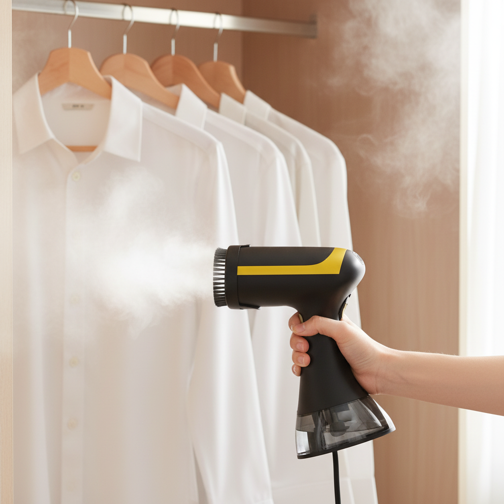 Steamer in Use on Shirt